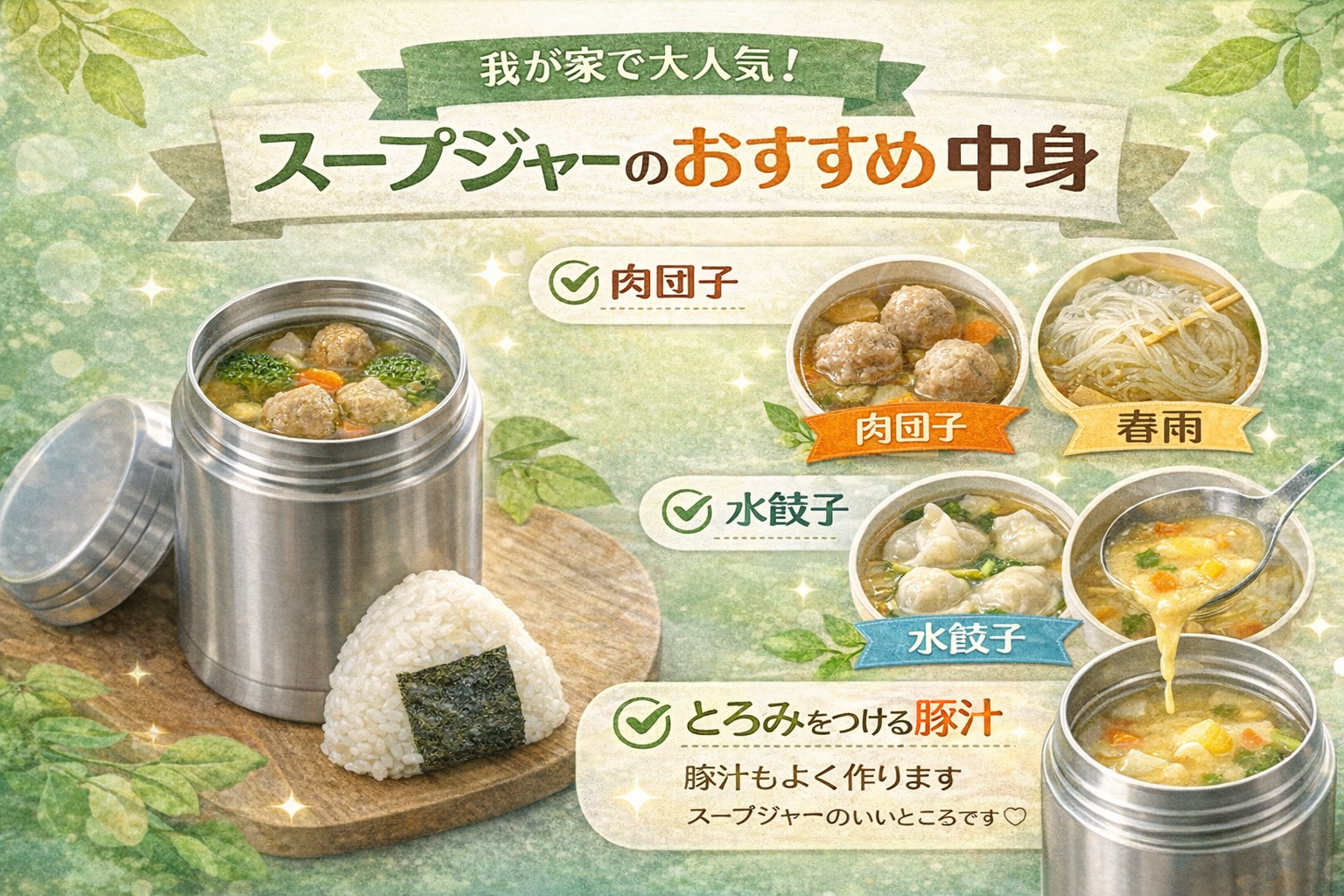 「🌿スープジャーのおすすめの中身」👩‍🦰